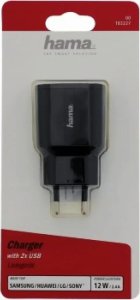 Ładowarka Hama ŁADOWARKA SIECIOWA USB (2xUSB) 230V 2,4A 2