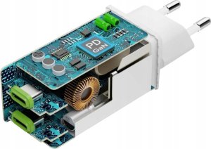 Ładowarka Hama mini 65W GAN PD/QC 2X USB-C, biała 4