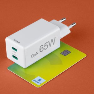 Ładowarka Hama mini 65W GAN PD/QC 2X USB-C, biała 9