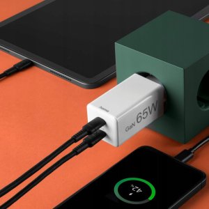 Ładowarka Hama mini 65W GAN PD/QC 2X USB-C, biała 10