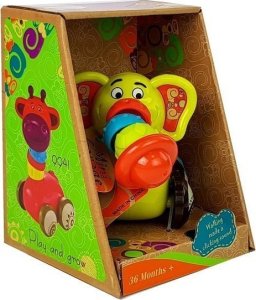 LeanToys Samochodzik Autko Słoń dla Niemowlaka Ruchoma Trąba 4