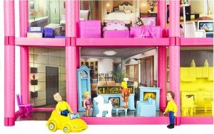 LeanToys Duży domek dla lalek z akcesoriami + Meble 69cm 3