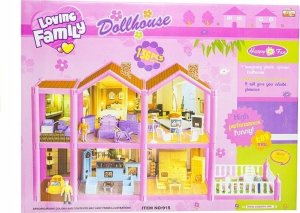 LeanToys Duży domek dla lalek z akcesoriami + Meble 69cm 5
