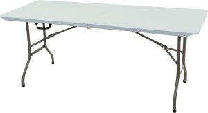 Saska Garden STÓŁ CATERINGOWY SKŁADANY W WALIZKĘ 180x70CM MAX.100KG BIAŁY 6