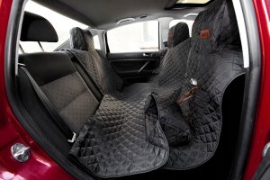 Hobbydog 160 POKROWIEC SAMOCHODOWY  Z RZEPEM CZARNY 3