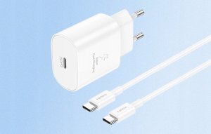 Ładowarka Foneng Ładowarka sieciowa Foneng EU51 USB-C 25W + kabel USB-C - USB-C (biała) 3