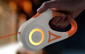 Rojeco Smycz automatyczna LED Rojeco 5m (pomarańczowo-biała) 6