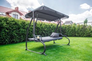Funfit Huśtawka ogrodowa "Relax Plus" szara 6
