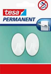 Tesa HACZYKI PERMANENTNE 2 SZT. "S", OWALNE, BIAŁE 1