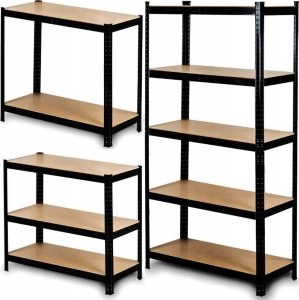 Funfit Regał metalowy magazynowy 180x90x40 cm czarny 13