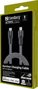 Kabel USB Sandberg Lightning - USB-C 1 m Czarny (Survivor USB-C) 2