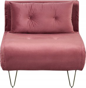 Beliani Sofa welurowa rozkładana różowa VESTFOLD Lumarko! 1