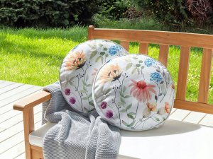 Beliani 2 poduszki ogrodowe w kwiaty ⌀ 40 cm wielokolorowe MONESI 7