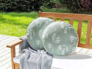 Beliani 2 poduszki ogrodowe w liście ⌀ 40 cm zielone ALASSIO 2