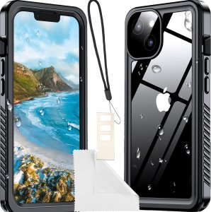 Alogy Etui do iPhone 14 wodoodporne pancerne 360 Case Hybrid ochrona aparatu obiektywów IP68 Waterproof czarne 1