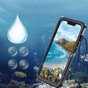 Alogy Etui do iPhone 14 wodoodporne pancerne 360 Case Hybrid ochrona aparatu obiektywów IP68 Waterproof czarne 3