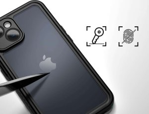 Alogy Etui do iPhone 14 wodoodporne pancerne 360 Case Hybrid ochrona aparatu obiektywów IP68 Waterproof czarne 4