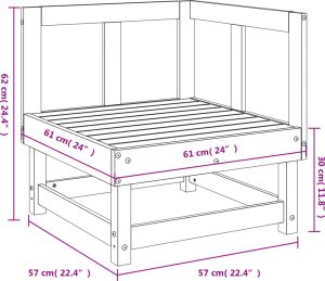 vidaXL Ogrodowa sofa narożna, lite drewno sosnowe 7