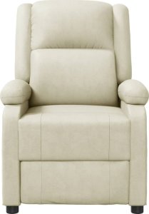 vidaXL Fotel masujący, kremowy, obity sztuczną skórą 3