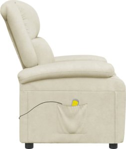 vidaXL Fotel masujący, kremowy, obity sztuczną skórą 4