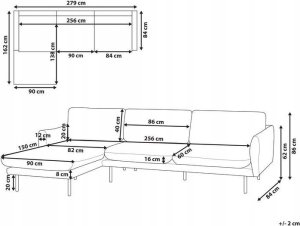 Beliani Prawostronny narożnik welurowy szary VINTERBRO 3