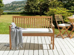 Beliani Poduszka na ławkę ogrodową 112 x 54 cm biała VIVARA 2