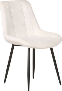 Beliani Zestaw 2 krzeseł do jadalni welurowy biały MELROSE 3