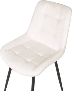 Beliani Zestaw 2 krzeseł do jadalni welurowy biały MELROSE 6