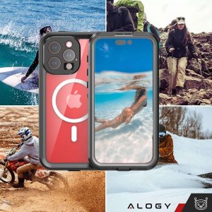 Alogy Etui do Apple iPhone 15 Pro Pancerne 360 case do Mag Safe wodoodporne Armor IP68 Alogy czarne 12