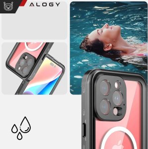 Alogy Etui do Apple iPhone 15 Pro Pancerne 360 case do Mag Safe wodoodporne Armor IP68 Alogy czarne 2
