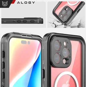 Alogy Etui do Apple iPhone 15 Pro Pancerne 360 case do Mag Safe wodoodporne Armor IP68 Alogy czarne 3