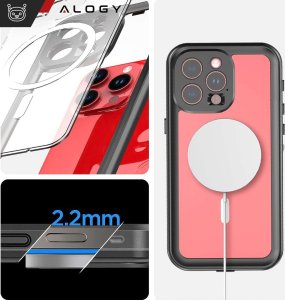 Alogy Etui do Apple iPhone 15 Pro Pancerne 360 case do Mag Safe wodoodporne Armor IP68 Alogy czarne 4