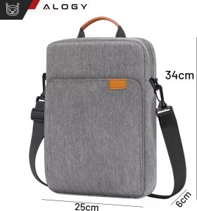 Torba Alogy Torba na laptopa/ iPada Pro Air/ tablet 11-13 cal męska damska Unisex Pasek na ramię etui futerał pokrowiec Alogy saszetka szara 2