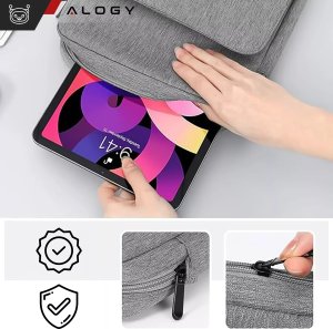 Torba Alogy Torba na laptopa/ iPada Pro Air/ tablet 11-13 cal męska damska Unisex Pasek na ramię etui futerał pokrowiec Alogy saszetka szara 4