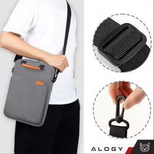 Torba Alogy Torba na laptopa/ iPada Pro Air/ tablet 11-13 cal męska damska Unisex Pasek na ramię etui futerał pokrowiec Alogy saszetka szara 6
