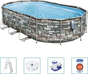 Bestway Basen Power Steel Comfort Jet Series, owalny, 610x366x122 cm Lumarko! 1