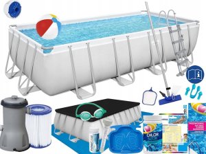 Bestway Basen Power Steel z zestawem, prostokątny, 488x244x122 cm 26