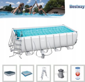 Bestway Basen Power Steel z zestawem, prostokątny, 488x244x122 cm 33