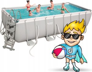 Bestway Basen Power Steel z zestawem, prostokątny, 488x244x122 cm 46