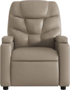 vidaXL Fotel rozkładany, cappuccino, sztuczna skóra 3