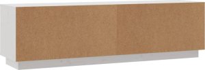vidaXL Szafka pod telewizor, biała, 140x35x40 cm, lite drewno sosnowe 7
