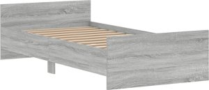 vidaXL Rama łóżka, szary dąb sonoma, 90x190cm, materiał drewnopochodny 3