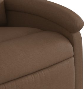vidaXL Rozkładany fotel masujący, brązowy, obity tkaniną XXX 9