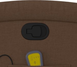 vidaXL Rozkładany fotel masujący, brązowy, obity tkaniną XXX 10