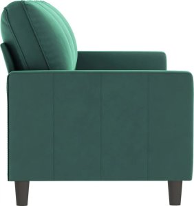 vidaXL Sofa 3-osobowa, ciemnozielony, 180 cm, obita aksamitem 2