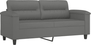 vidaXL 2-osobowa sofa z poduszkami, ciemnoszara, 140 cm, mikrofibra 4