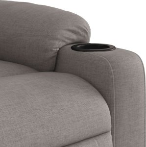 vidaXL Rozkładany fotel masujący, taupe, obity tkaniną 9