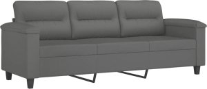 vidaXL 3-osobowa sofa z poduszkami, ciemnoszara, 180 cm, mikrofibra 4