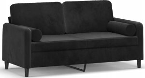 vidaXL 2-osobowa sofa z poduszkami, czarna, 140 cm, aksamit 5