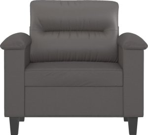 vidaXL Fotel, szary, 60 cm, obity sztuczną skórą 3